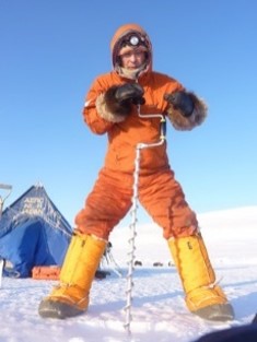 Sea-ice sampling at the ice camp