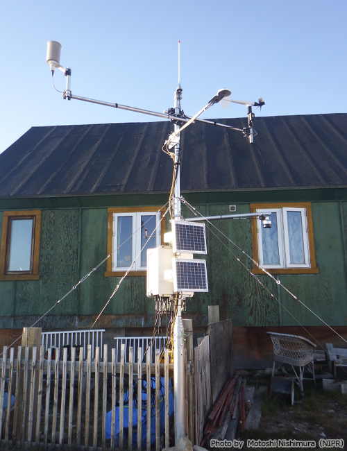 Newly installed weather observation instrument at the Qaanaaq observation base