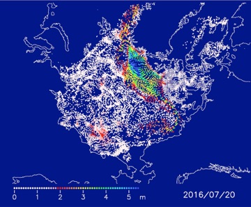 Figure 5：Animation of distributed particles’ movements during December 1, 2015 through July 20, 2016.