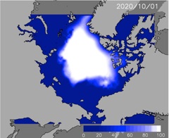 Predicted sea ice concentration on October 1