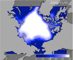 Predicted sea ice concentration on November 1