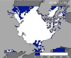 Predicted sea ice concentration on November 30