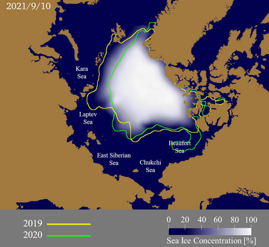  Predicted sea ice distribution on September 10, 2021.