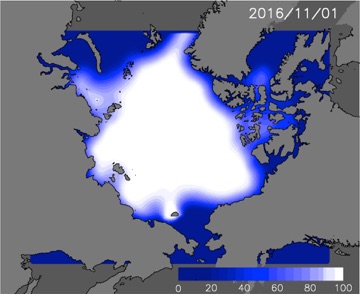 11月1日の予測海氷分布