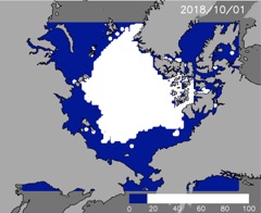 10月1日の予測海氷分布