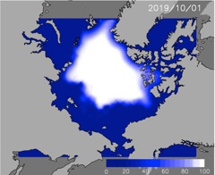 10月1日の予測海氷分布