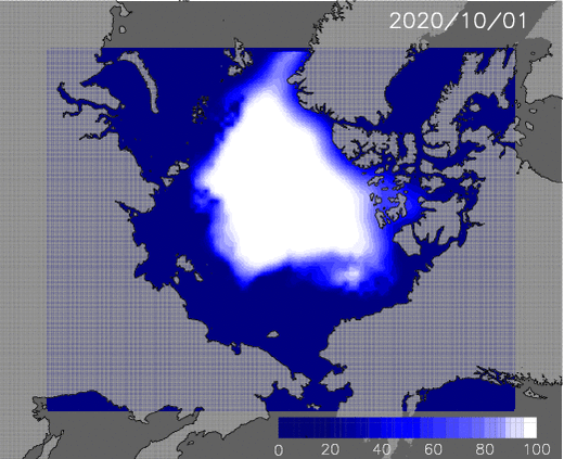図１今年10月1日から11月30日までの海氷分布